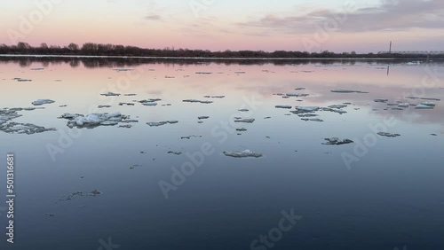 Wallpaper Mural ice on the river in the spring evening Torontodigital.ca