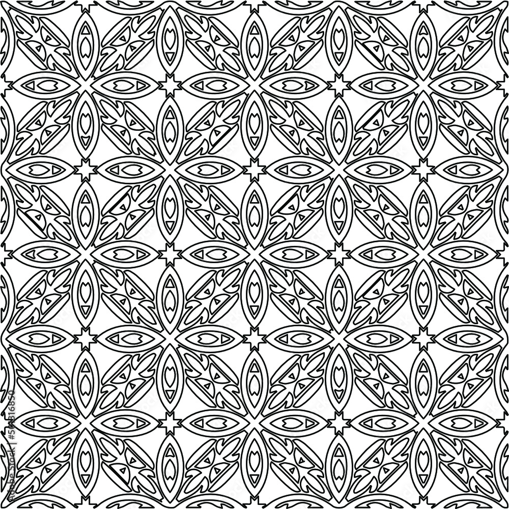 Vector monochrome pattern, Abstract texture for fabric print, card, table cloth, furniture, banner, cover, invitation, decoration, wrapping.Repeating geometric tiles with stripe elements.Black and
w
Vector monochrome pattern, Abstract texture for fabric print, card, table cloth, furniture, banner, cover, invitation, decoration, wrapping.Repeating geometric tiles with stripe elements.Black and
w