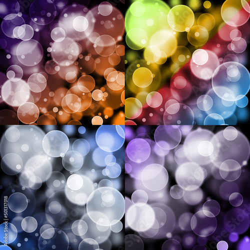 Obraz na płótnie Bokeh background, different colors, circles, bubbles, lights, graphic, icon, texture, w salonie