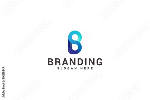 Letter B creative technological modern logo