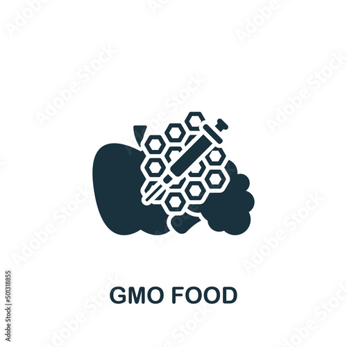 Gmo Food icon. Monochrome simple Bioengineering icon for templates, web design and infographics