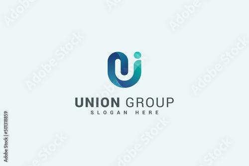 Letter U creative unity logo