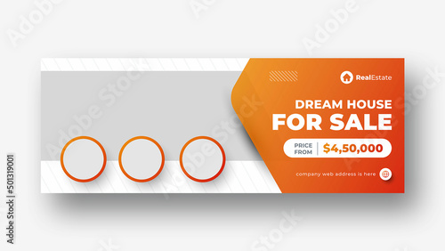 Real estate social media facebook cover web banner template
