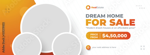 Real estate social media facebook cover web banner template