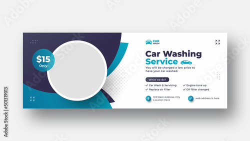 Car wash social media facebook cover web banner