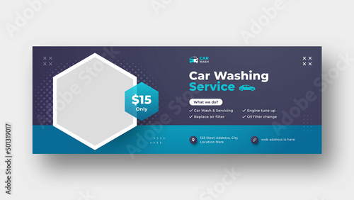 Car wash social media facebook cover web banner