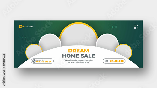 Real estate social media facebook cover web banner template