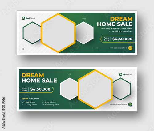Real estate social media facebook cover web banner template