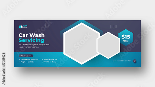 Car wash social media facebook cover web banner