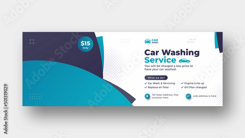 Car wash social media facebook cover web banner