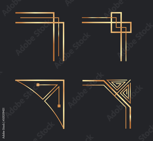 Art deco corners collection, goldel frames set