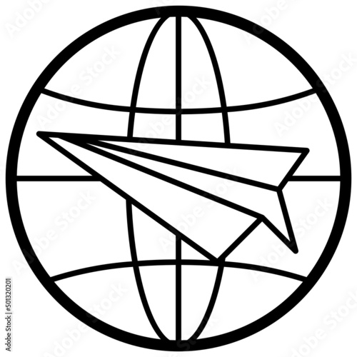 Paper Plane line icon,linear,outline,graphic,illustration