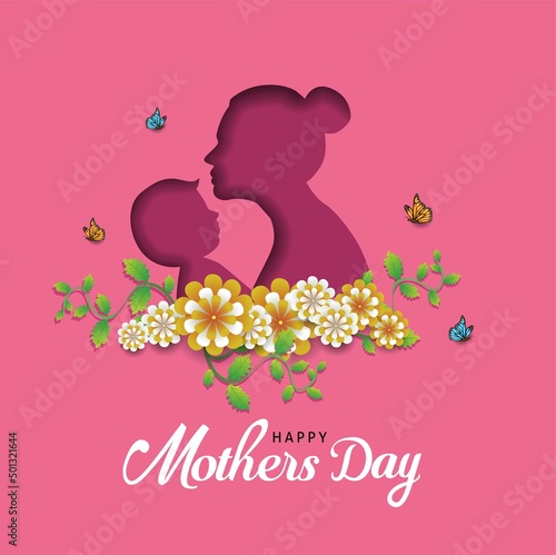 happy mother's day greetings. vector illustration design