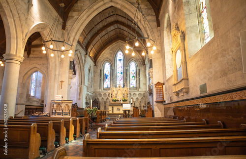 St. Alban Church - Anglican church in Copenhagen, Denmark. High quality photo. Copenhagen, Denmark - April 26, 2022.