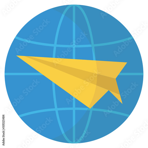 Paper Plane flat icon,linear,outline,graphic,illustration