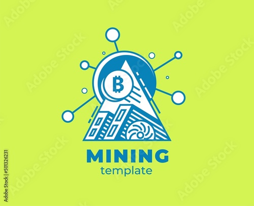 Logo Mining Crypto grahpic card company template vector