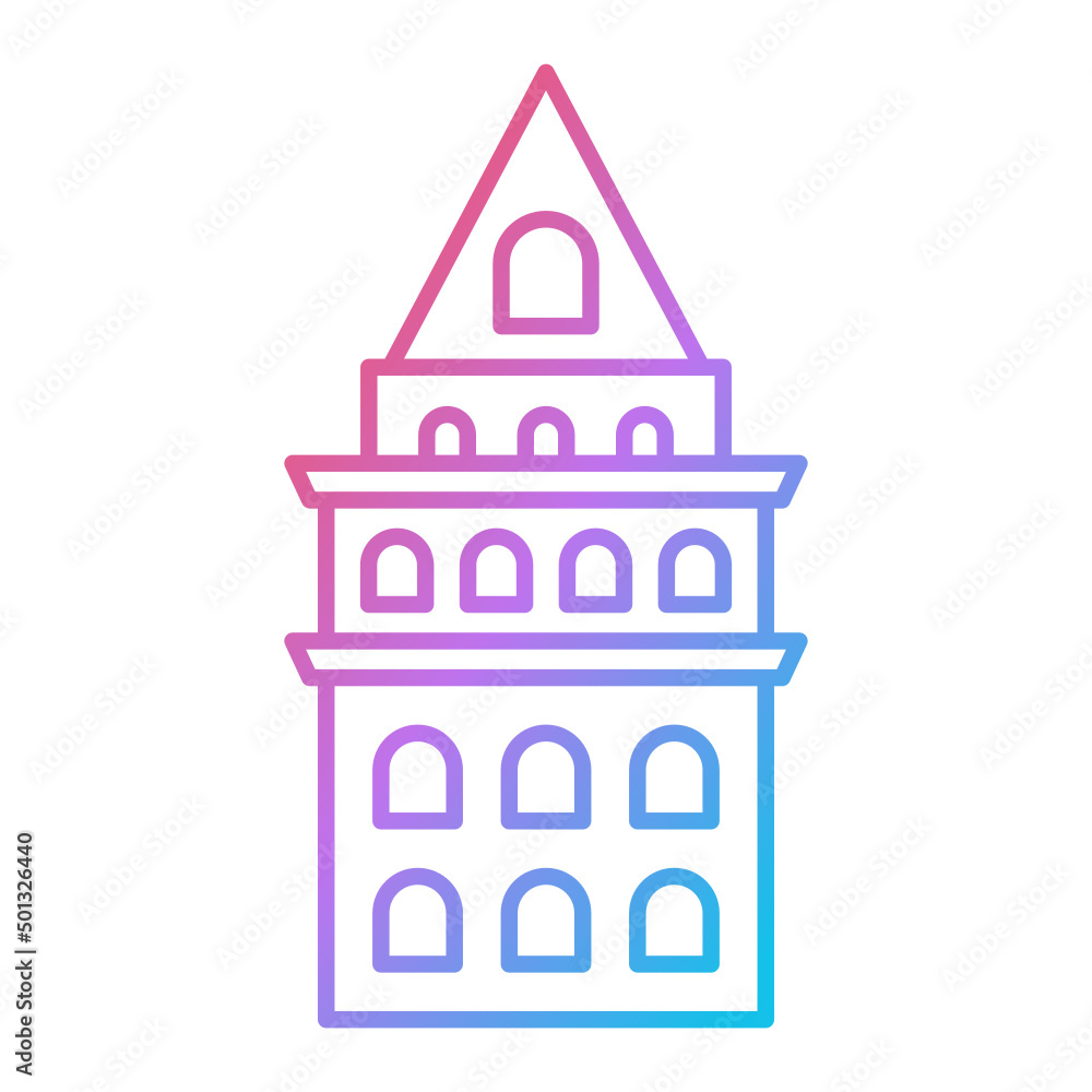 Galata Tower Icon Design