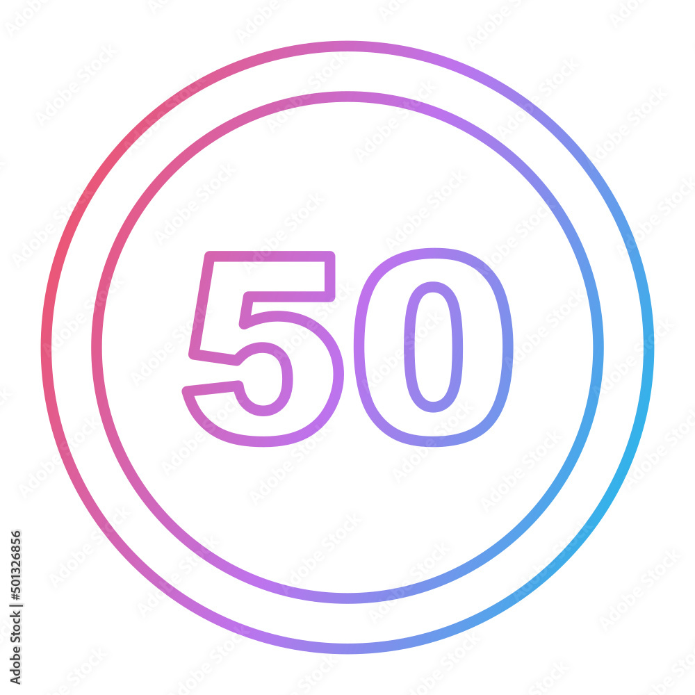 Speed Limit 50 Icon Design Speed Limit 50 Icon Design