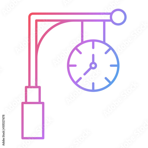 Train Clock Icon Design