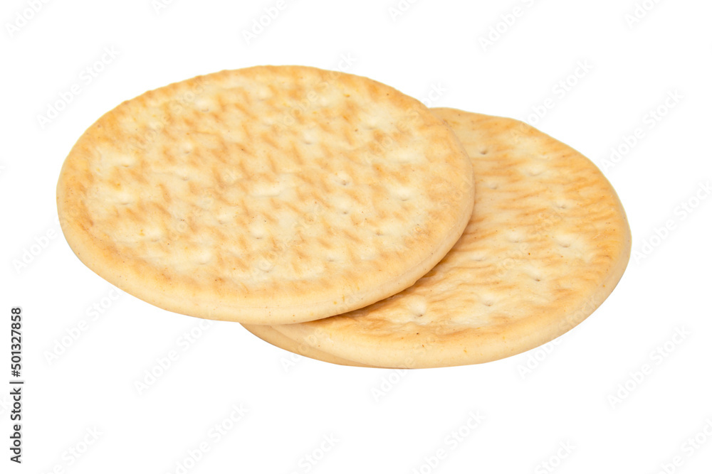 Circle cookies cracker isolated on the white background Circle cookies cracker isolated on the white background