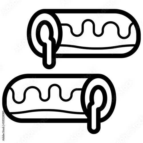 Eclair line icon,linear,outline,graphic,illustration