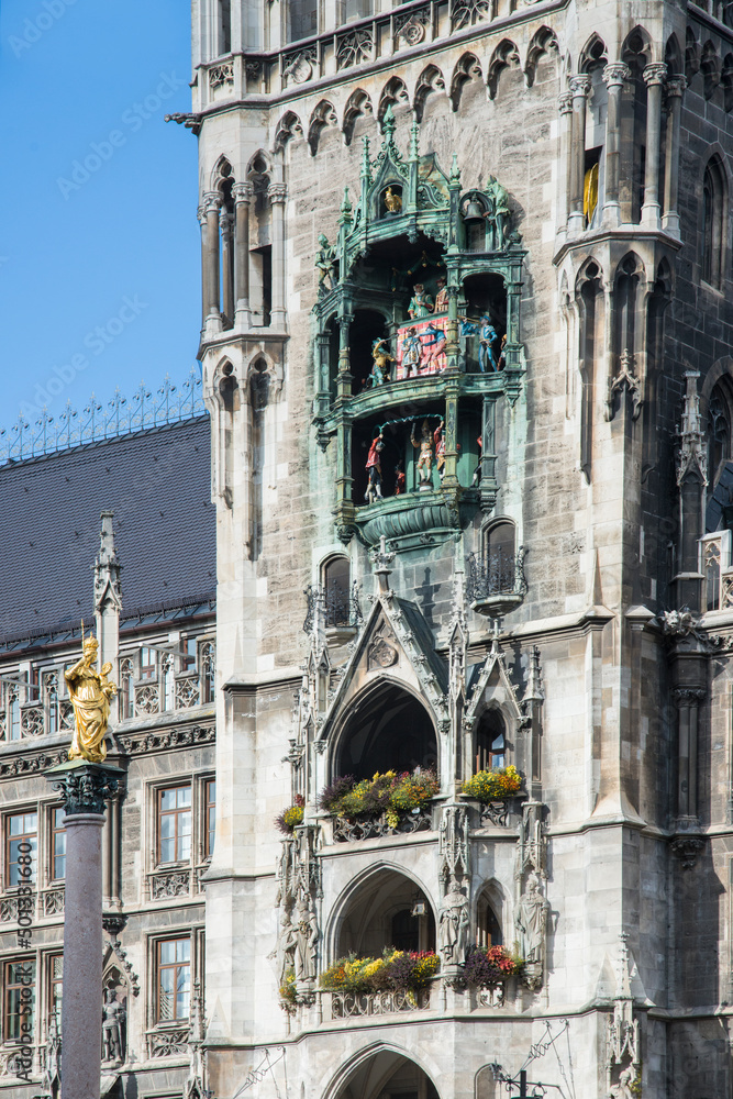 Obraz premium Marienplatz münchen, Rathaus - Glockenspiel