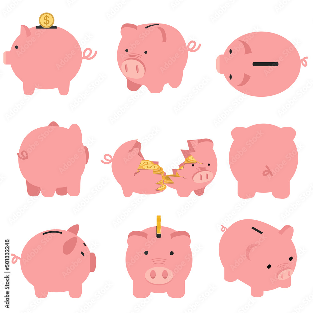 Set of the Piggy bank set Set of the Piggy bank set
