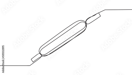  Rolling dough with rolling pin. Continuous line drawing