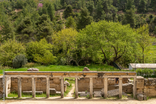 View of the the theatre of Amphiareion at Oropos in Greece. 