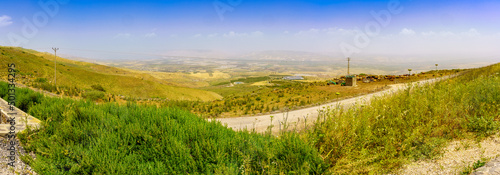 Panoramic view of landscape of the lower Jordan River valley