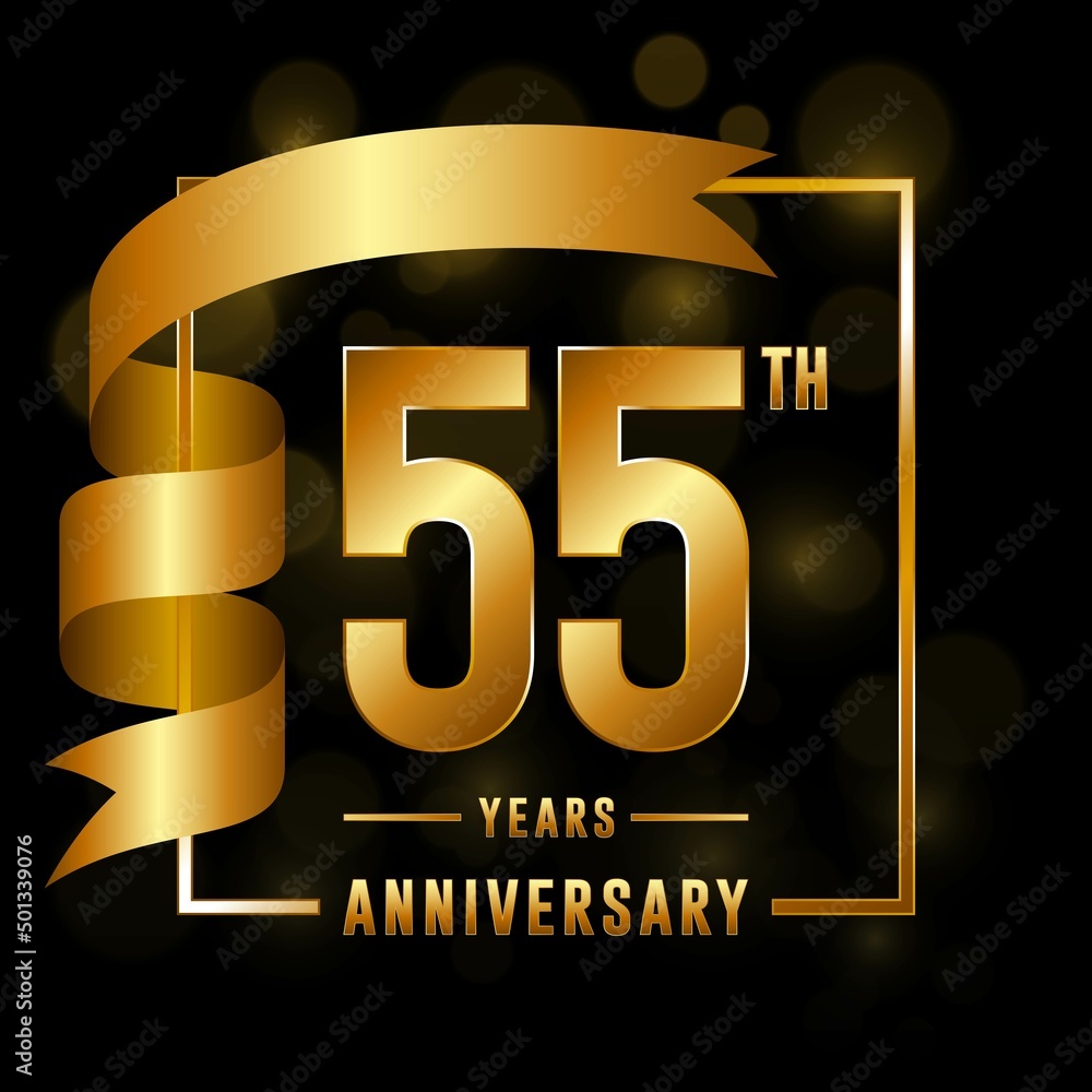 55th Anniversary logotype. Anniversary celebration template design with ...