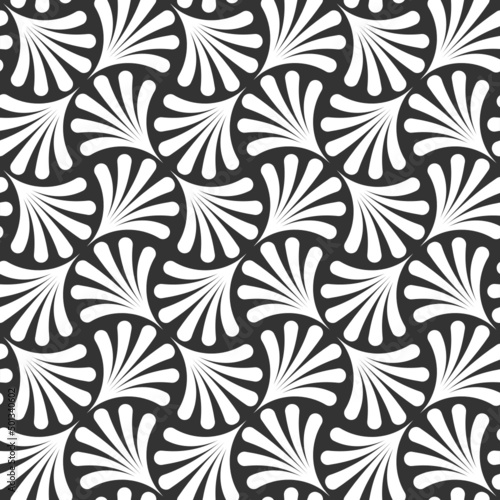 Vector seamless texture. Modern geometric background. Repeating geometric pattern with curly tiles.