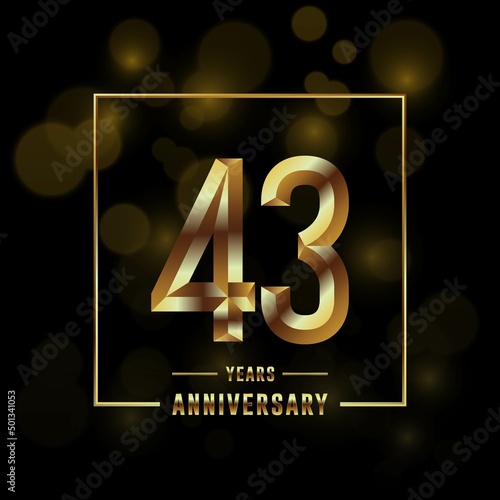 43th Years Anniversary logotype. Anniversary celebration template design for booklet, leaflet, magazine, brochure poster, banner, web, invitation or greeting card. Vector illustrations. photo