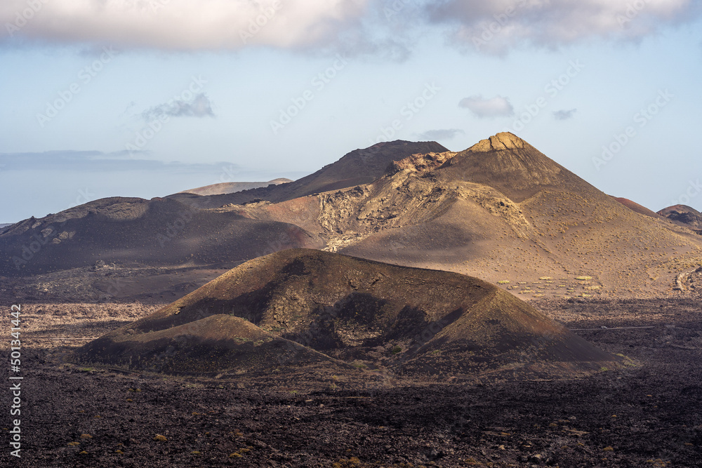 The Volcanic Landscape in the Timanfaya National Park on Lanzarote