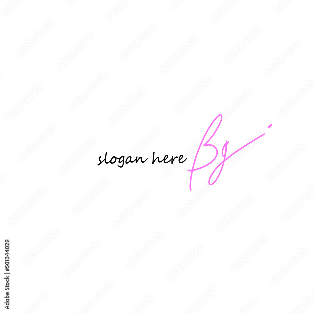 Bg initial handwriting logo vector