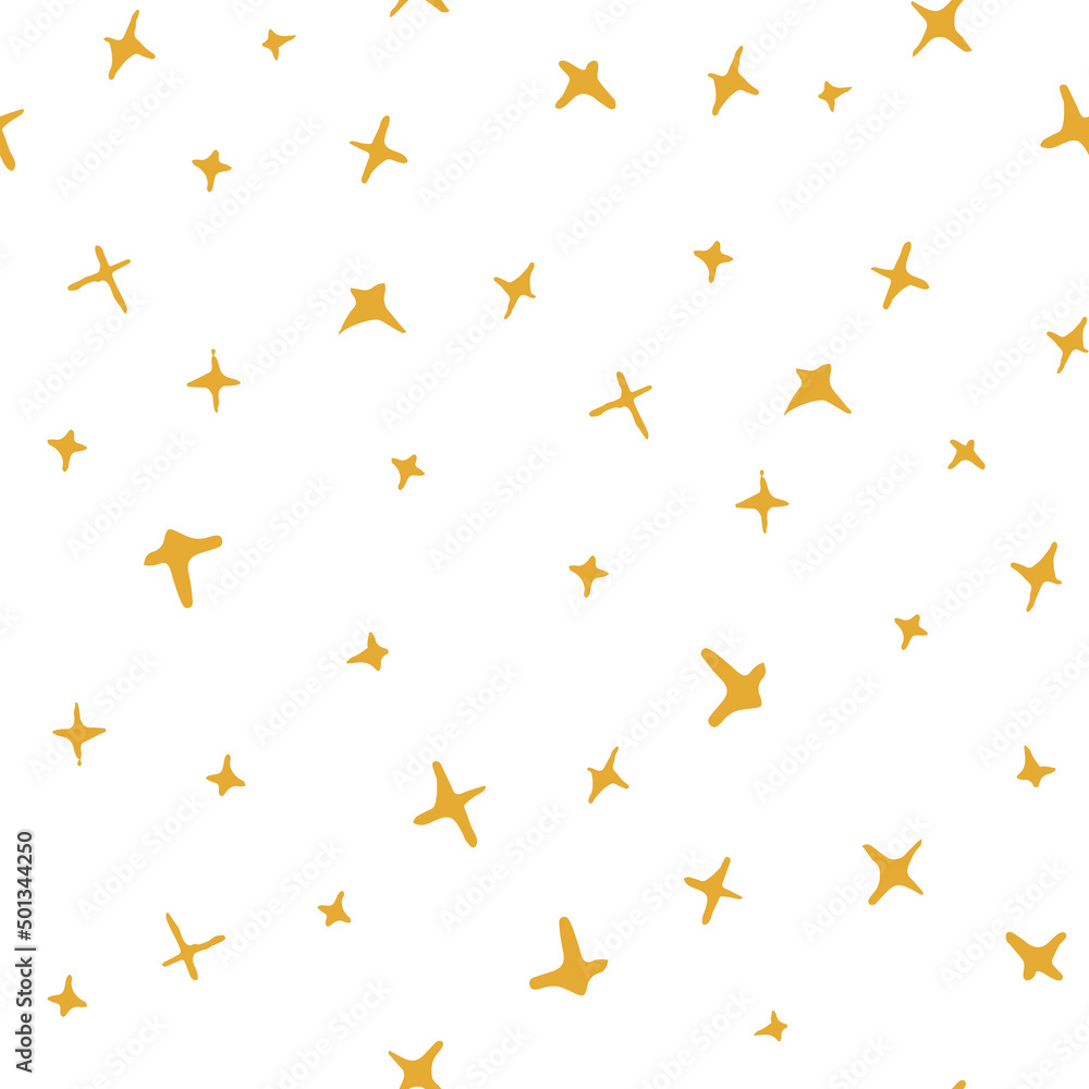 Bright yellow stars on white background pattern. Bright yellow stars on white background pattern.