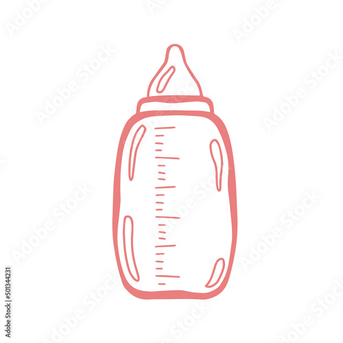 Milk Bottle in cartoon style - vector illustration