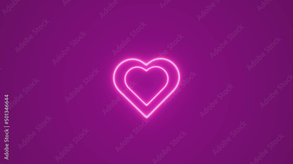 Neon heart shape from Screen Seamless Loop Animation in 4K. Neon heart shape from Screen Seamless Loop Animation in 4K.