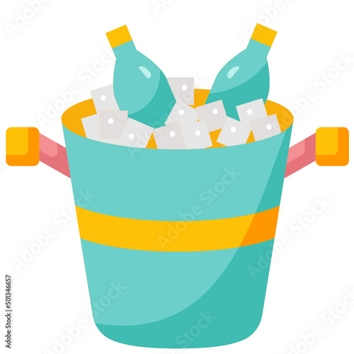 ice bucket flat icon
