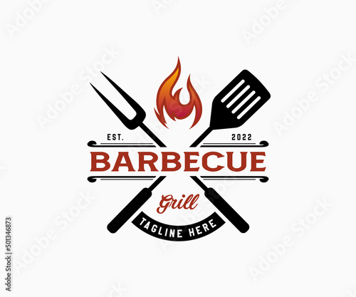 Barbecue, Grill Logo Design Template Vector. BBQ, and Grill Logo Design Template.