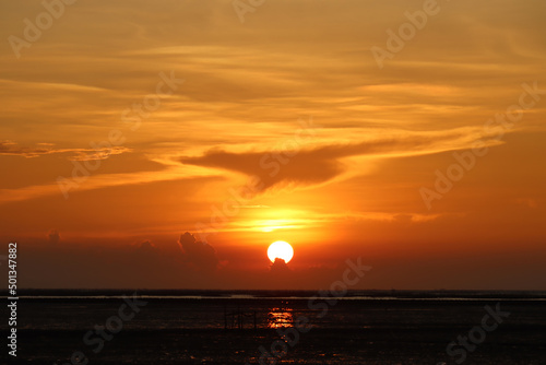 Beautiful views of the panorama and the sea at sunset.