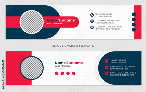 Minimalist email signature template design or email footer and personal social media cover