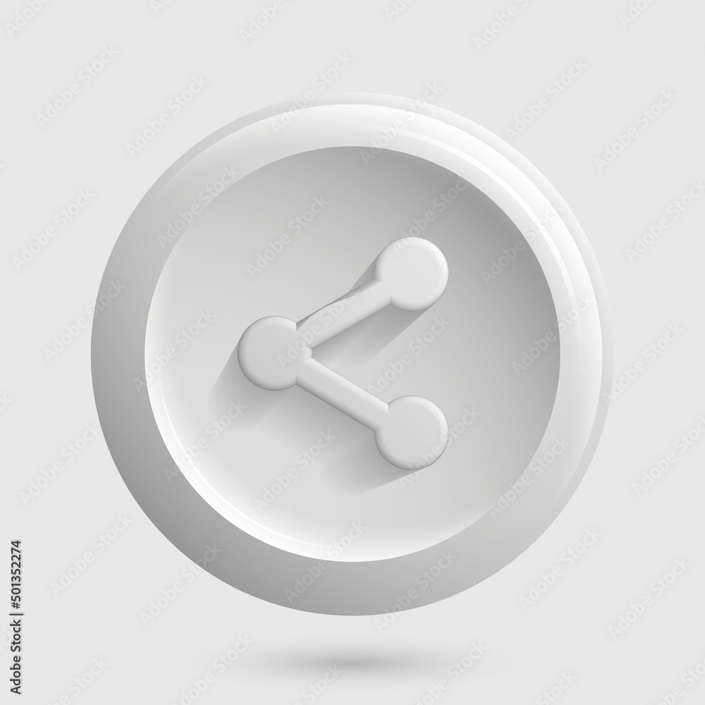 White Share Net Icon. Round Isolated Element. Vector illustration White Share Net Icon. Round Isolated Element. Vector illustration
