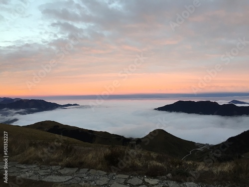 sunset on the mountain