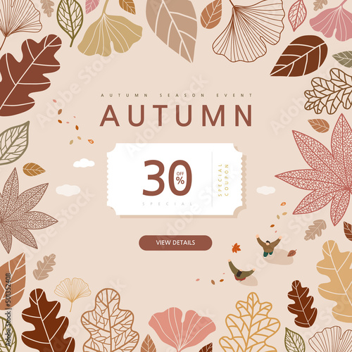 autumn shopping event illustration. Banner.