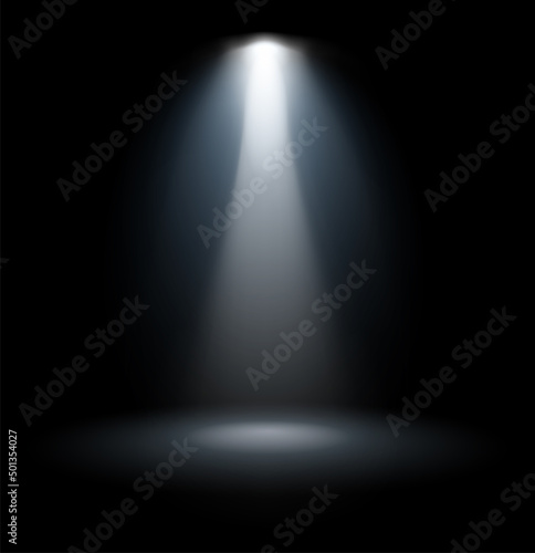 Spotlight beam effect. Realistic light. Scene lamp