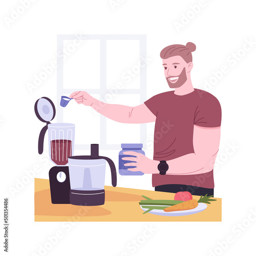 Protein shake isolated cartoon vector illustrations.