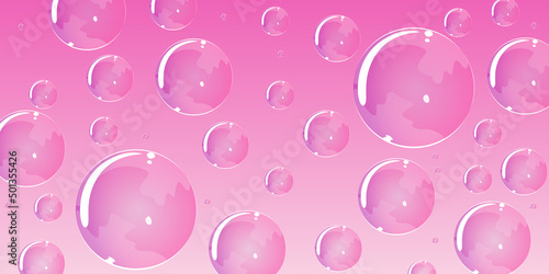 Pink transparent bubbles background