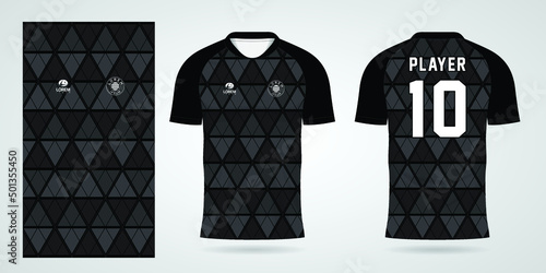 black football jersey sport design template
