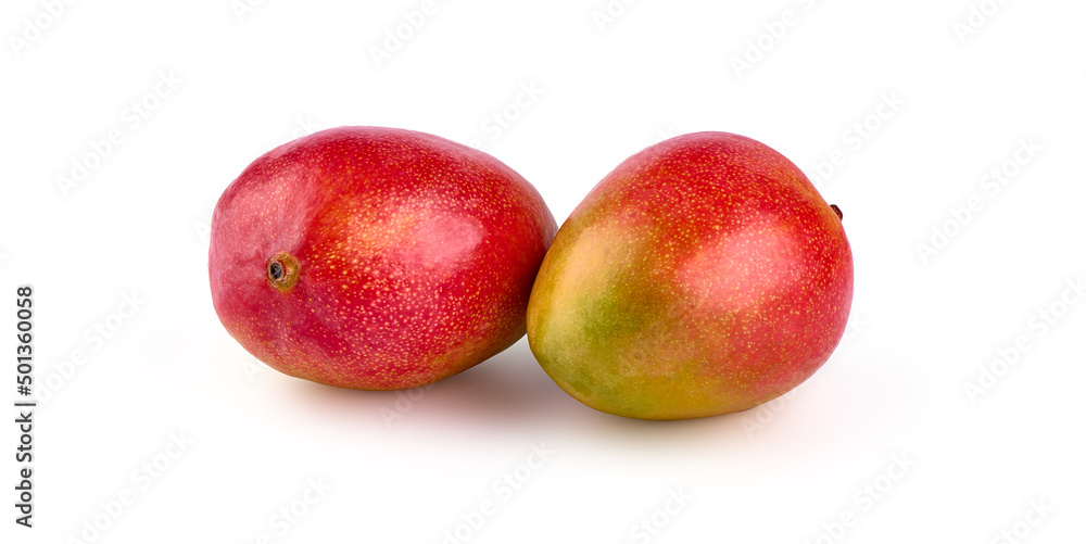Juicy ripe Mango fruit, close-up, isolated on white background. Juicy ripe Mango fruit, close-up, isolated on white background.